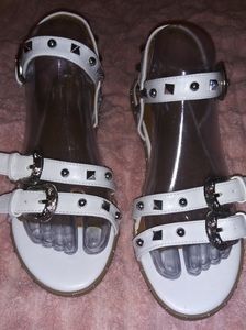 White Western-Inspired Sandals